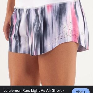 lululemon athletica Women's Striped Athletic Shorts - Black, White, Pink